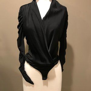 RARE Bebe silk bodysuit size M